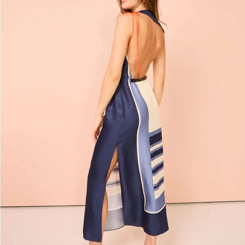 sir the label backless dress Violet Halter Midi Dress | Black